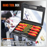 8Pc Insulated Screwdriver Set Magnetic Slotted Phillips Electricians With Case - Side View