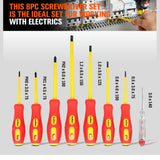 8Pc Insulated Screwdriver Set Magnetic Slotted Phillips Electricians With Case - Rear View