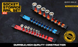 3Pc Double-Side Sockets Holder Tool Organizer Rails WorkShop Rack 1/4
