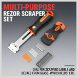 2Pc Putty Knife Set Multi-Purpose Scraper Spare Blades Paint Seal Remover Clean - Side View