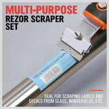 2Pc Putty Knife Set Multi-Purpose Scraper Spare Blades Paint Seal Remover Clean - Close-Up Angle