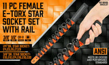 11Pc E-Torx Socket Set Female External Star Type E4-E20 3/8