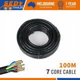 7 Core Wire Cable 100M Trailer Cable Automotive Boat Caravan Truck Coil V90 PVC - Front View