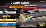 100M 7 Core Wire Cable Trailer Cable Automotive Boat Caravan Truck Coil V90 PVC - Front View