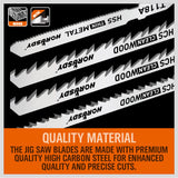 25Pc T-shank Jig Saw Blades Set For Wood Plastic Metal Sheet Cutting BIM HSS HCS - Top-Down View