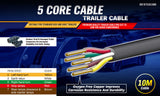 10M X 5 Core Wire Cable Trailer Cable Automotive Boat Caravan Truck Coil V90 PVC - Front View