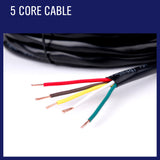 10M X 5 Core Wire Cable Trailer Cable Automotive Boat Caravan Truck Coil V90 PVC - Side View