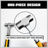 2LB+3LB Steel Hammer Double Octagonal Heavy Duty Solid Forged Rubber Grip Handle - Rear View