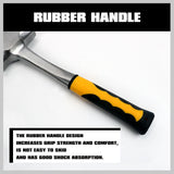 2LB+3LB Steel Hammer Double Octagonal Heavy Duty Solid Forged Rubber Grip Handle - Close-Up Angle