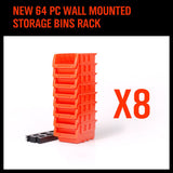 NEW 8 PC Wall Mounted Storage Bins Rack Set Nuts Bolts Organizer Parts 97903 - Extra Image