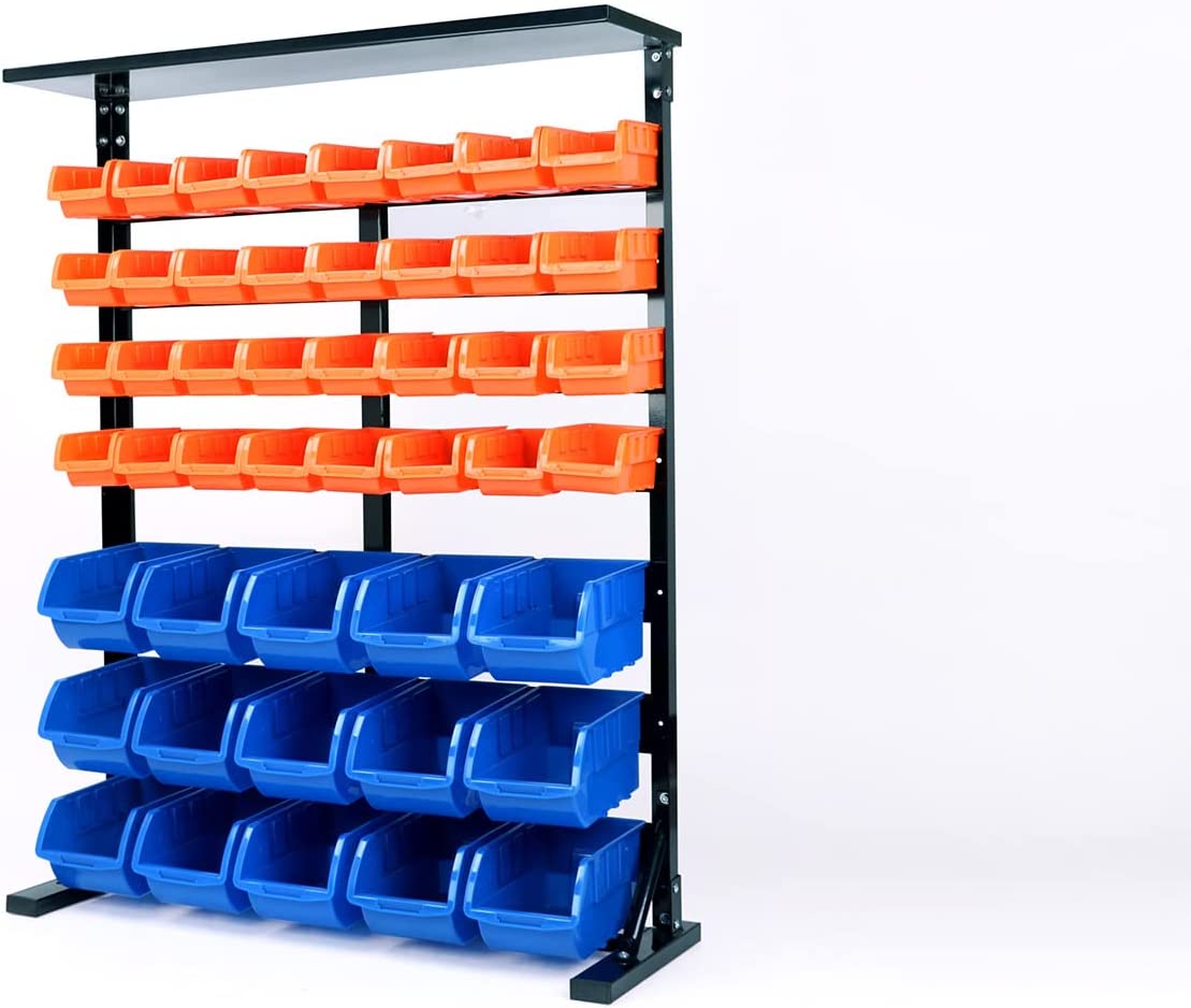 50-Piece Bin Wall Mounted Parts and Tool Storage Rack Organizer Rack?for Workshop Tools