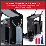 4-Drawer Welding Cart MIG Welder Trolley Cabinet TIG ARC MMA Plasma Cutter Bench - Side View