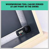 200mm Digital Angle Finder Ruler Protractor Measure Meter Stainless Steel 0-360 - Rear View