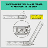 200mm Digital Angle Finder Ruler Protractor Measure Meter Stainless Steel 0-360 - Low Angle