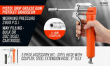 2-WAY Mini Grease Gun Manual Pistol Grip With 3OZ Cartridge Flexi Hose & Coupler - Front View