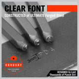 37Pcs Letter Number Stamp Punch Set DIY Hardened Ball Bearing Steel Tool 3mm - Rear View