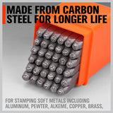 37Pcs Letter Number Stamp Punch Set DIY Hardened Ball Bearing Steel Tool 3mm - Close-Up Angle