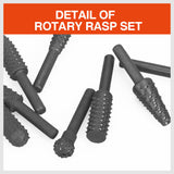 10Pc Rotary Bits Set Router Drill Bit Burr Wood Rasp File Drill Bits Wood Timber - 45-Degree Angle