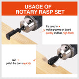 10Pc Rotary Bits Set Router Drill Bit Burr Wood Rasp File Drill Bits Wood Timber - Low Angle