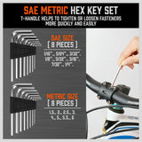 44-Piece Impact Screwdriver Set with Magnetic Bits, High Torque Hex Keys and Rack with Color Grip - Close-Up Angle