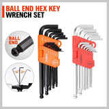 48Pc Spanner Set Ratchet Wrench & Hex Key Metric SAE Allen Key W/T Rolling Pouch - Low Angle