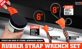 2Pc Adjustable Strap Wrench Rubber Belt Spanner Multi-Purpose Jar Opener Filter - Front View