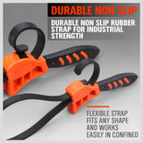 2Pc Adjustable Strap Wrench Rubber Belt Spanner Multi-Purpose Jar Opener Filter - Top-Down View