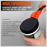 2Pc Adjustable Strap Wrench Rubber Belt Spanner Multi-Purpose Jar Opener Filter - Rear View