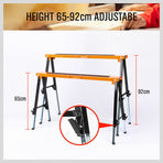 4Pc Mastercraft Sawhorse Metal Folding Non-slip Surface Saw Horse 120KG Capacity, image 6