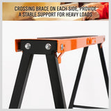 4Pc Mastercraft Sawhorse Metal Folding Non-slip Surface Saw Horse 120KG Capacity - Low Angle