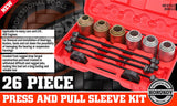 26Pc Universal Press & Pull Sleeve Kit Bush Bearing Remove LCV HGV Engines Tools