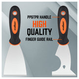 5Pc Stainless Steel Putty Knife Set Joint Knife Wall Scraper Paint Clean Blade - Close-Up Angle