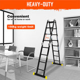 4.7M Multi Purpose Ladder Aluminium Folding Platform Extension Step Non-Slip Au - Front View