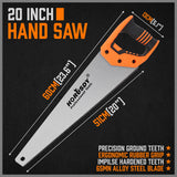 20 Hand Saw Sharp Cut Wood Plastic Cutting Heavy Duty Crosscut Saw 600mm Long