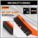 260mm Stanless Brush Anti-Slip Handle Scratch Paint Cleaning Rust Remove New - 45-Degree Angle