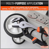 2Pc Groove Joint Pliers 8 & 10-inch Multi Grip Non-Slip Heavy Duty Pipe Wrench - Low Angle