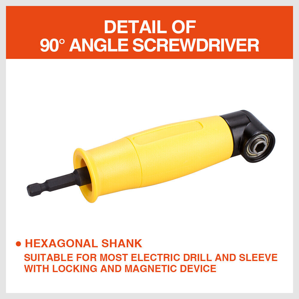 Right Angle Drill Attachment 90° Degree Drill Adapter 1/4 Drive Key Adaptor New