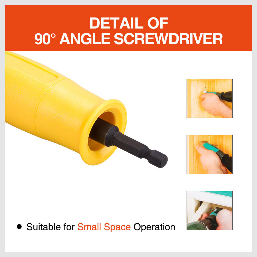 Right Angle Drill Attachment 90° Degree Drill Adapter 1/4 Drive Key Adaptor New