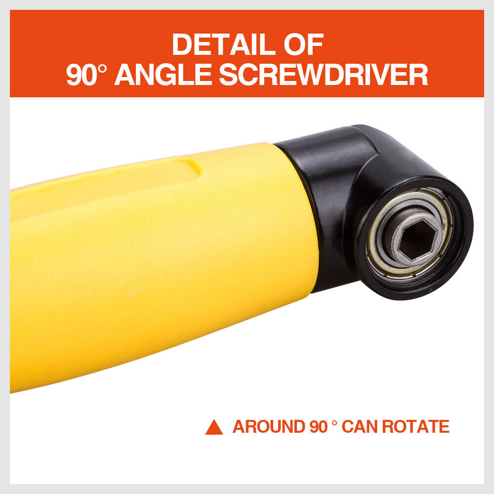 Right Angle Drill Attachment 90° Degree Drill Adapter 1/4 Drive Key Adaptor New
