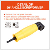 Right Angle Drill Attachment 90° Degree Drill Adapter 1/4 Drive Key Adaptor New - Rear View