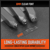 37Pcs 6mm Number & Capital Letter Stamp Set Punches Metal Plastic Wood Leather - 45-Degree Angle