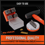 37Pcs 6mm Number & Capital Letter Stamp Set Punches Metal Plastic Wood Leather - Close-Up Angle