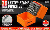 36Pc 6mm Number & Capital Letter Stamp Set Punches Metal Plastic Wood Leather - Front View