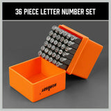 36Pc 6mm Number & Capital Letter Stamp Set Punches Metal Plastic Wood Leather - Side View