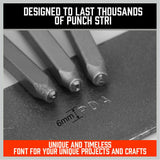 36Pc 6mm Number & Capital Letter Stamp Set Punches Metal Plastic Wood Leather - 45-Degree Angle