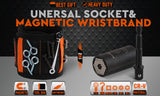Magnetic Wristband & Universal Socket Grip 7-19mm Magnets Screws Nails Holder - Front View