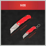 2Pc Folding Utility Knife Aluminium Handle & 10 Spare Stanley Blades Craft New - Side View