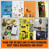 142Pc Pegboard Hooks Set Peg board Hanger Assortment Storage Trays Organizer Bin - Low Angle