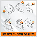 127Pc Pegboard Hooks Set Storage Baskets Organizer Hanger Inc. 4 Small Peg Board - Side View