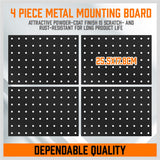 127Pc Pegboard Hooks Set Storage Baskets Organizer Hanger Inc. 4 Small Peg Board - Low Angle